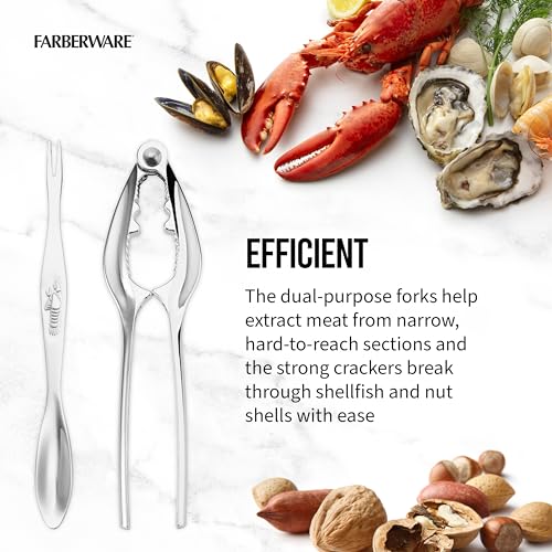 FARBERWARE SEAFOOD TOOL SET OF 6 - STAINLESS STEEL - Brand New