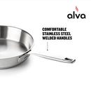 ALVA MAESTRO STAINLESS STEEL NONSTICK FRYING PAN SKILLET – 8 INCH - Like New