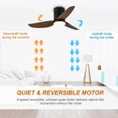SIMPLE DELUXE INFINIPOWER 40-INCH CEILING FANS WITH LIGHTS AND REMOTE - BROWN - Brand New
