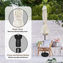YSSOA 9' PATIO UMBRELLA OUTDOOR TABLE MARKET YARD UMBRELLA 8 STURDY RIBS, BEIGE - Like New