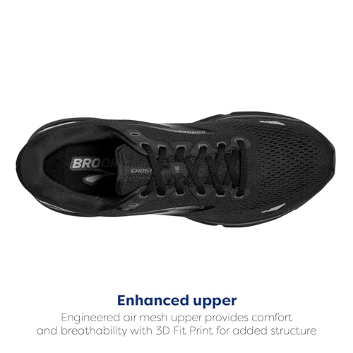 Brooks Women's Ghost 15 Neutral Running Shoe Black/Black/Ebony Size 9.5 - Like New