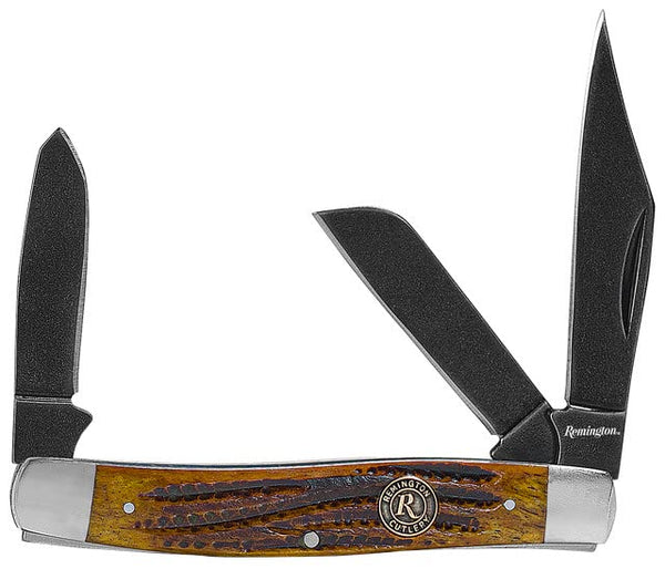 REMINGTON BACK WOODS STOCKMAN FOLDER 4" 15645 BROWN/STAINLESS - Like New