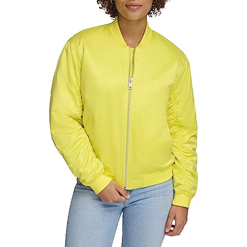 LEVI'S WOMENS RELAXED BOMBER JACKET SIZE: WOMEN L - YELLOW/GREEN SHEEN - Brand New