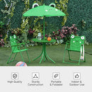 Outsunny Folding Kids Table and Chair Set Picnic Table Frog Pattern - Green - Brand New