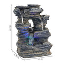 Sunnydaze Five Stream Rock Cavern Waterfall Fountain LED Lights 13-Inch - NEW - Brand New