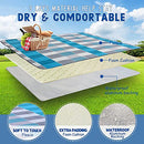 KOMTREND Picnic Blankets Waterproof Foldable,79''x79'', Sandproof - Gray/Blue - Brand New