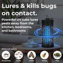 TECHKO MAID UV LIGHT INDOOR BUG ZAPPER WITH EASY CATCH TRAY - GRAY - Like New
