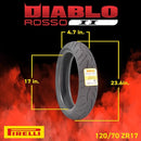 Pirelli Diablo Rosso II 120/70 ZR 17 M/C (58W) TL Front Tire - Keychain - Like New