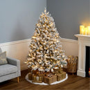 NATIONAL TREE COMPANY 6FT PRE-LIT FLOCKED ACACIA ARTIFICIAL XMAS TREE GREEN - Like New