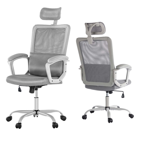JHK Ergonomic High Back Mesh Lumbar Computer Rolling Task Office Chairs - Gray - Like New