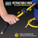 Goodyear Mountable Retractable Air Hose Reel - 3/8" x  65' Ft, 3' Ft Lead-In