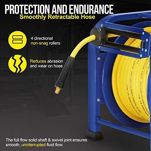 Goodyear Portable Industrial Retractable Air Hose Reel - 3/8" x 100' Ft, 3/8"