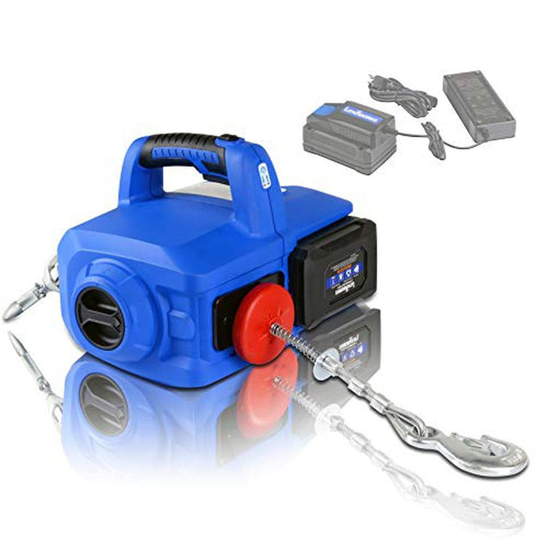 Landworks Electric Portable Towing Winch - 48V 2Ah Battery System, 1/2 Ton Max