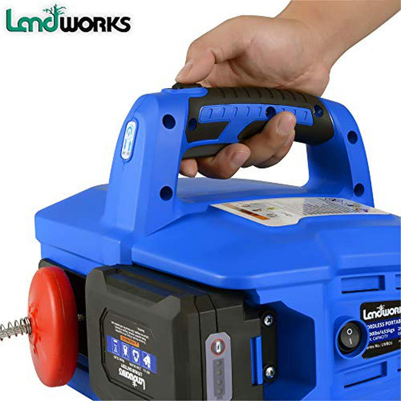 Landworks Electric Portable Towing Winch - 48V 2Ah Battery System, 1/2 Ton Max