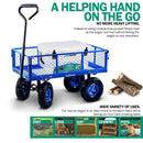 Landworks Heavy Duty Utility Wagon 400LB Capacity - For Hauling Wood, Tools, &