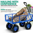 Landworks Heavy Duty Utility Wagon 400LB Capacity - For Hauling Wood, Tools, &