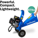 Landworks Mini Wood Chipper & Shredder - 7HP 212CC Gas Engine 3" Max Branch