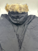MACKAGE EDWARD-C 2-IN-1 DOWN PARKA, HOODED BIB, NATURAL FUR - SIZE 40 - BLACK - Like New
