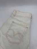 LEVI'S SIZE 27 WOMEN'S HIGH WAIST CONTRAST STITCH MOM SHORTS - ECRU ETHOS - Brand New