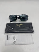 412-02 MAUI JIM BANYANS POLARIZED RIMLESS LARGE - GLOSS BLACK/NEUTRAL GRAY - Like New