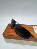 MAUI JIM HOOKIPA RECTANGLE SUNGLASSES - GLOSS BLACK/NEUTRAL GRAY - Like New