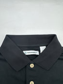 CUBAVERA SOLID TEXTURED POLO - SIZE: MEN L - JET BLACK - Brand New