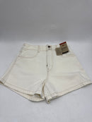 LEVI'S SIZE 27 WOMEN'S HIGH WAIST CONTRAST STITCH MOM SHORTS - ECRU ETHOS - Brand New