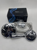 AQUADANCE HIGH PRESSURE 6-INCH / 6-SETTING PREMIUM RAIN SHOWER HEAD - SILVER - Like New