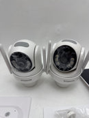 SEHMUA 2K Solar Security Cameras Wireless 2 Pack 360° View Pan RBX-S73 - White - Like New