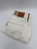 LEVI'S SIZE 27 WOMEN'S HIGH WAIST CONTRAST STITCH MOM SHORTS - ECRU ETHOS - Brand New