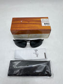 MAUI JIM HOOKIPA RECTANGLE SUNGLASSES - GLOSS BLACK/NEUTRAL GRAY - Like New