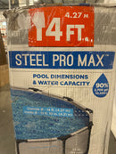 BESTWAY STEEL PRO MAX 14' X 33" ROUND ABOVE GROUND POOL SET 56597E - GRAY - Like New