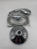 AQUADANCE HIGH PRESSURE 6-INCH / 6-SETTING PREMIUM RAIN SHOWER HEAD - SILVER - Like New