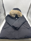 MACKAGE MEN EDWARD 2IN1 DOWN PARKA W HOOD BIB/NATURAL FUR - SIZE 48 - BLACK - Brand New