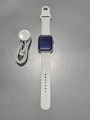 For Parts: APPLE WATCH SERIES 9 GPS+CELLULAR 45MM ALUM CASE WHITE BAND - BATTERY DEFECTIVE
