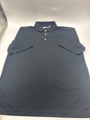 CUBAVERA SOLID TEXTURED POLO - SIZE: MEN L - JET BLACK - Brand New