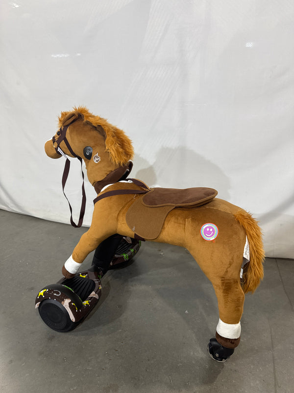 POWER PONY RIDING TOY - CHAMP ZUME V2: STEEL RIDE-ON ANIMAL, AGES 4+ - BROWN - Like New
