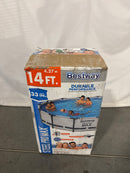 BESTWAY STEEL PRO MAX 14' X 33" ROUND ABOVE GROUND POOL SET 56597E - GRAY - Like New