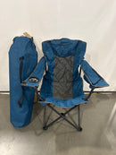 ARROWHEAD OUTDOOR Portable Folding Camping Quad Chair w/ 6-Can Cooler - Blue - Like New
