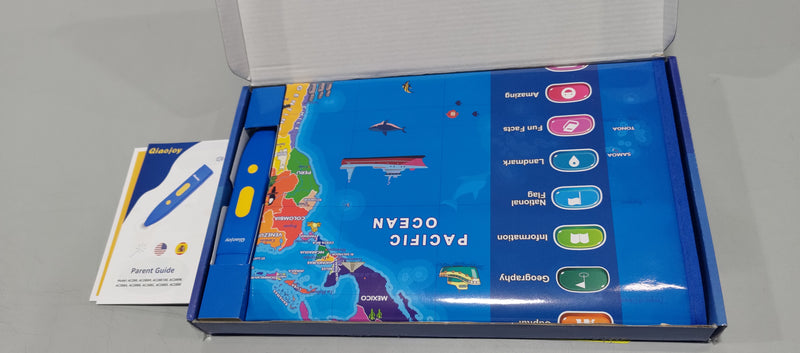 QIAOJOY BILINGUAL INTERACTIVE KIDS TALKING WORLD MAP POSTER FOR KIDS LEARNING - Like New