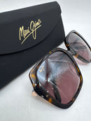 MAUI JIM POLARIZED WOMEN'S POOLSIDE FASHION SUNGLASSES, 55MM- TORTOISE - Like New