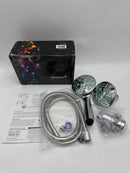 MICROBAN 2.3 GPM ANTIMICROBIAL/ANTI-CLOG 30 SETTING SHOWERHEAD, AQUA BLUE, 5523 - Like New
