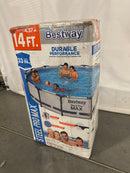 BESTWAY STEEL PRO MAX 14' X 33" ROUND ABOVE GROUND POOL SET 56597E - GRAY - Like New