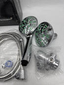 MICROBAN 2.3 GPM ANTIMICROBIAL/ANTI-CLOG 30 SETTING SHOWERHEAD, AQUA BLUE, 5523 - Like New