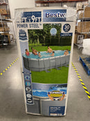 BESTWAY POWER STEEL 18' X 9' X 48" OVAL METAL FRAME ABOVE - Scratch & Dent