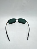 MAUI JIM LIGHTHOUSE RECTANGULAR SUNGLASSES GLOSS BLACK/NEUTRAL GREY - Like New