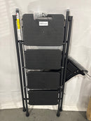 HBTOWER STEP LADDER FOLDING STEP STOOL WITH WIDE ANTI-SLIP PEDAL KQ0004 - BLACK - Like New