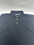 CUBAVERA SOLID TEXTURED POLO - SIZE: MEN L - JET BLACK - Brand New