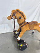 POWER PONY RIDING TOY - CHAMP ZUME V2: STEEL RIDE-ON ANIMAL, AGES 4+ - BROWN - Like New