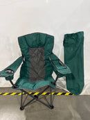 ARROWHEAD OUTDOOR Portable Folding Camping Quad Chair w/ 6-Can Cooler Green - Like New